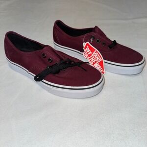 Vans Authentic Burgundy Canvas Low Top Skate Sneakers Men's Size 5.5 Women's 7